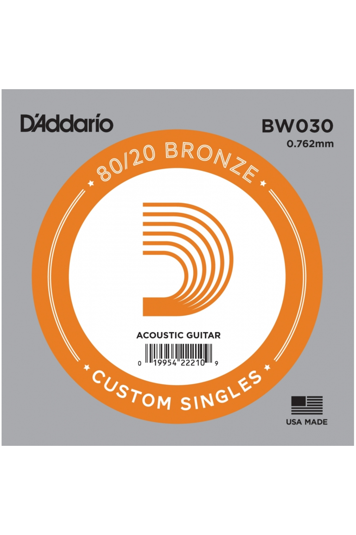 Daddario Daddarıo Bw030 Akustik Tek Tel, 80/20 Bronze Wound, 030, ( Re)