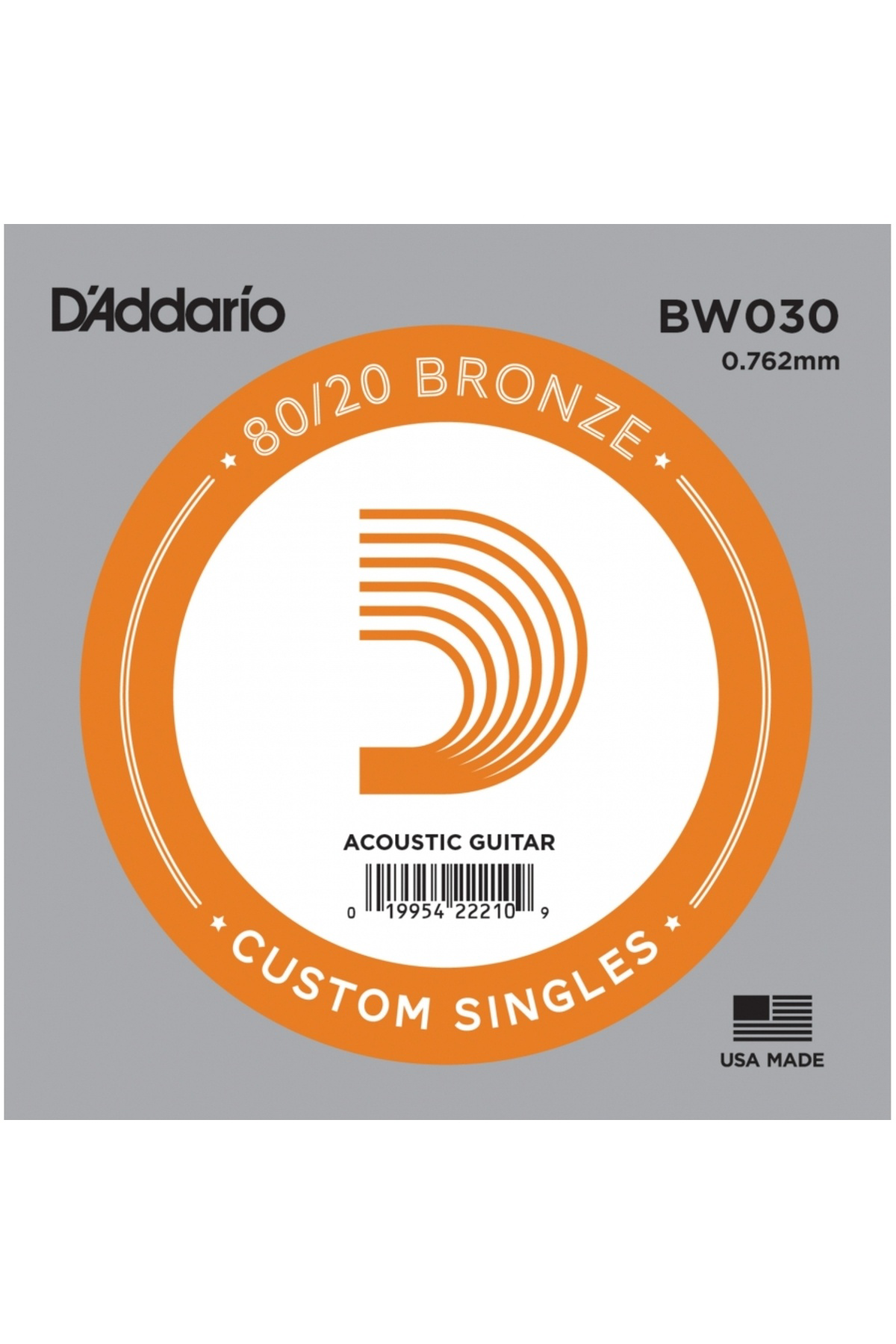 DADDARIO BW030 AKUSTİK TEK TEL, 80/20 BRONZE WOUND, 030, ( RE)