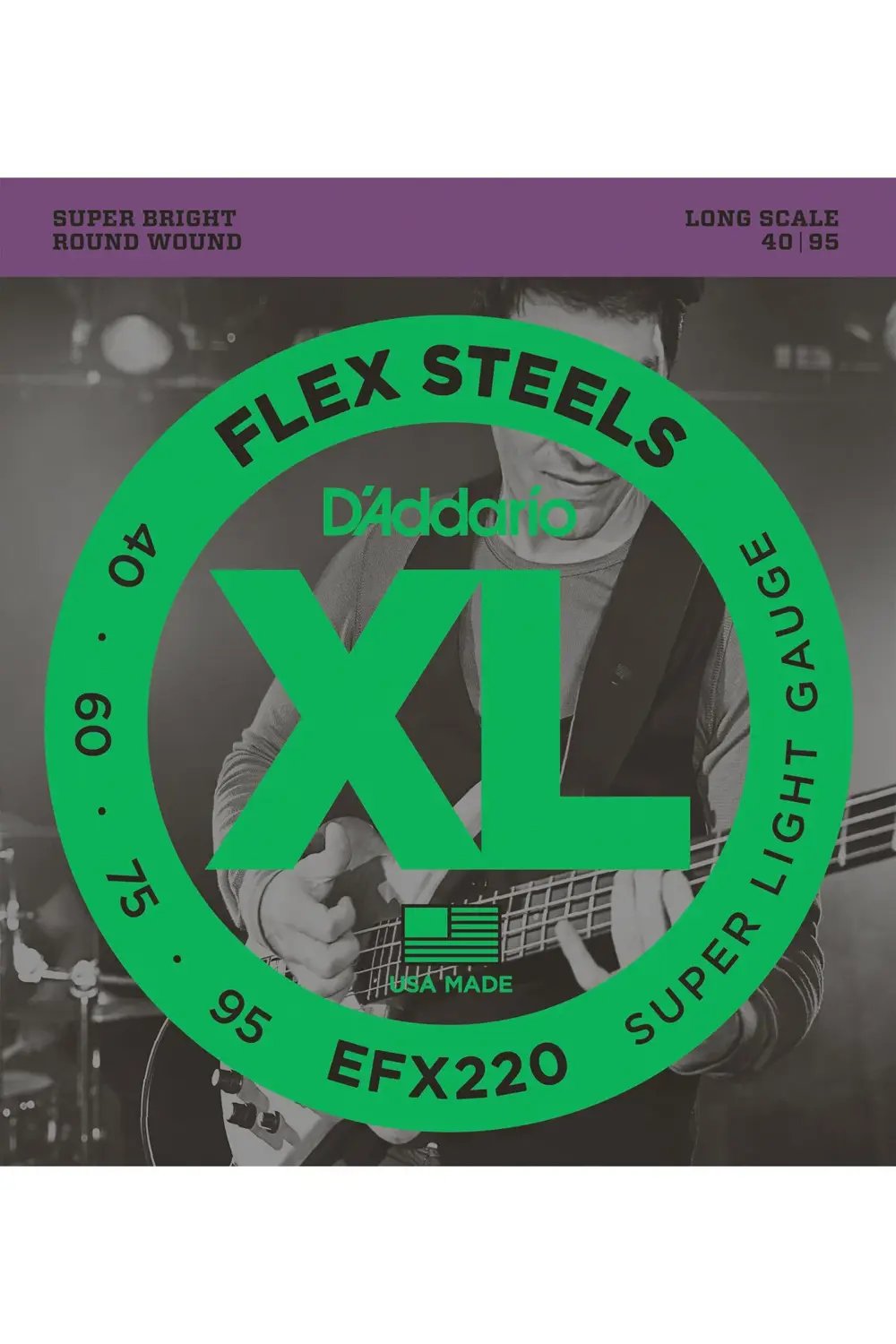Daddarıo Efx220 Bas Gitar Tel Seti, Flexsteels, Super Lıght Gauge