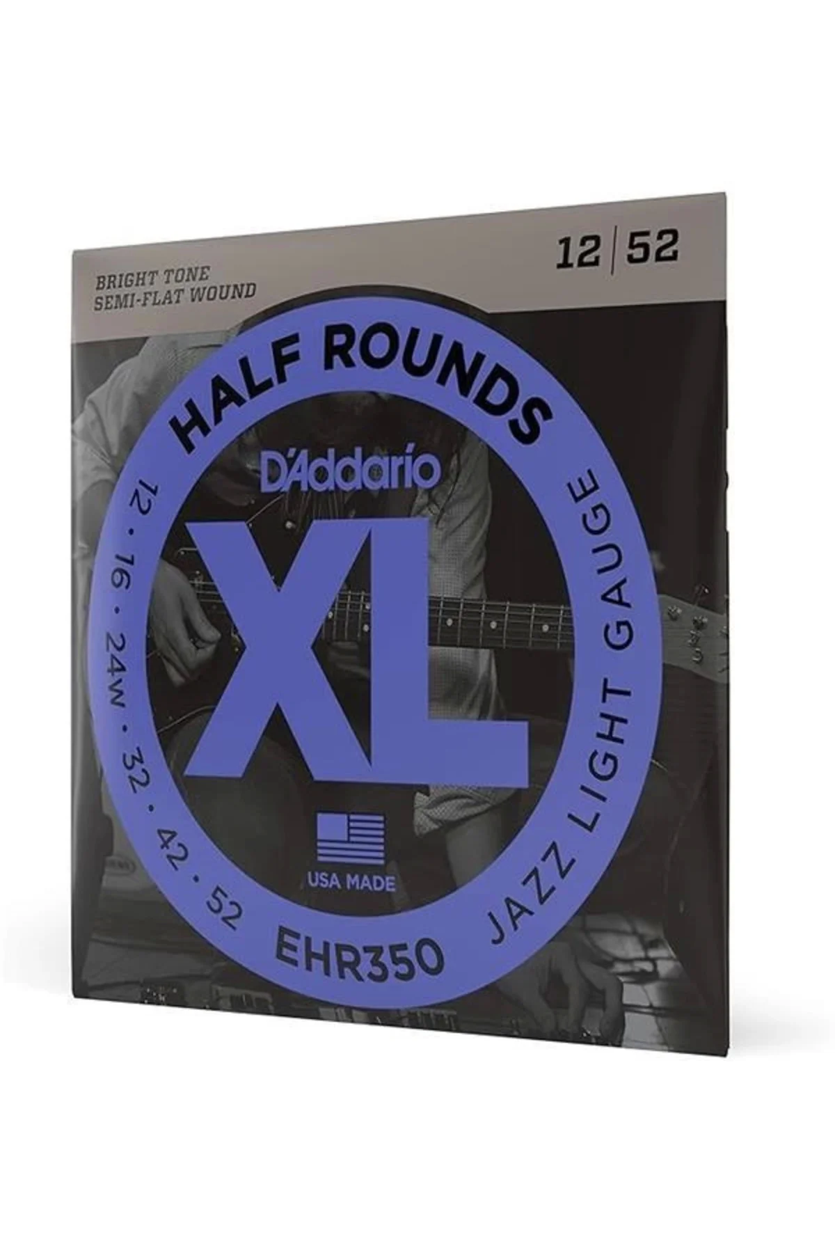 D'Addario EHR350 ELEKTRO TEL SET HALF ROUND JAZZ LITE