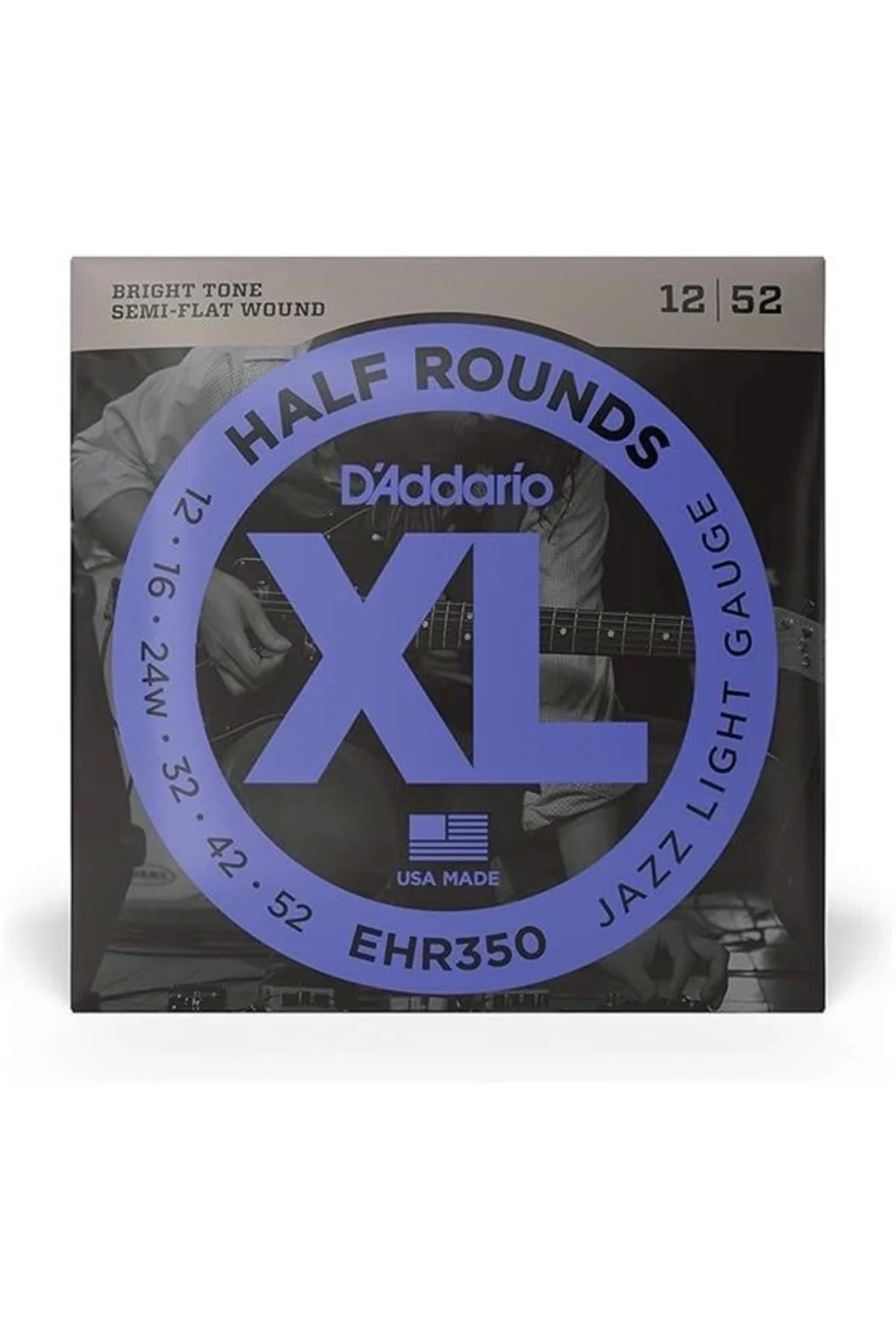 D'Addario EHR350 ELEKTRO TEL SET HALF ROUND JAZZ LITE