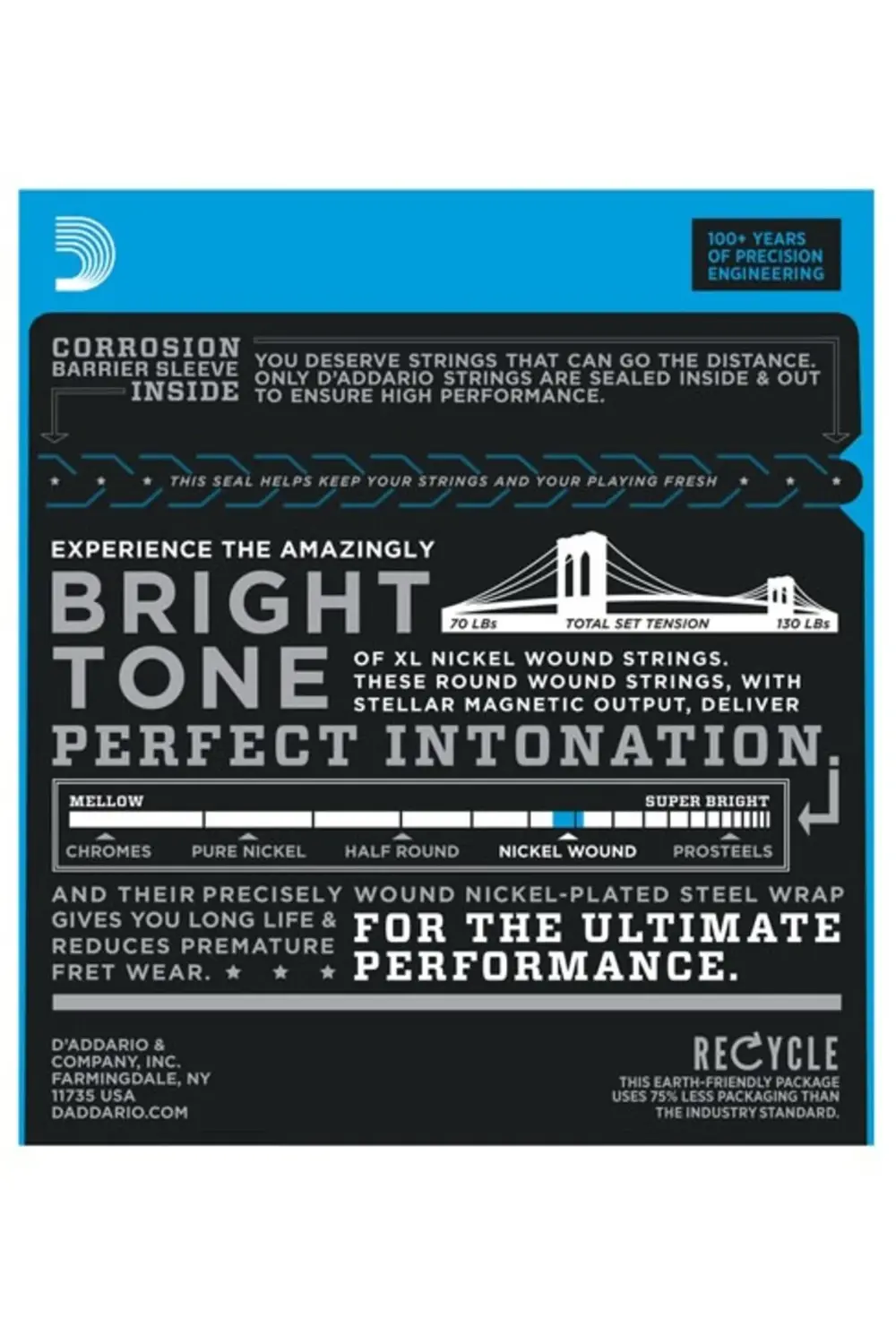 DADDARIO EXL110+ ELEKTRO GİTAR TEL SETİ, XL, 10.5-48, NICKEL WOUN