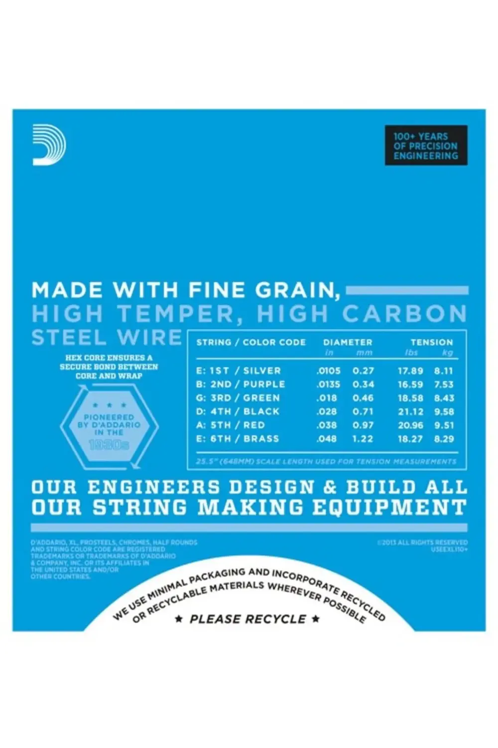 DADDARIO EXL110+ ELEKTRO GİTAR TEL SETİ, XL, 10.5-48, NICKEL WOUN