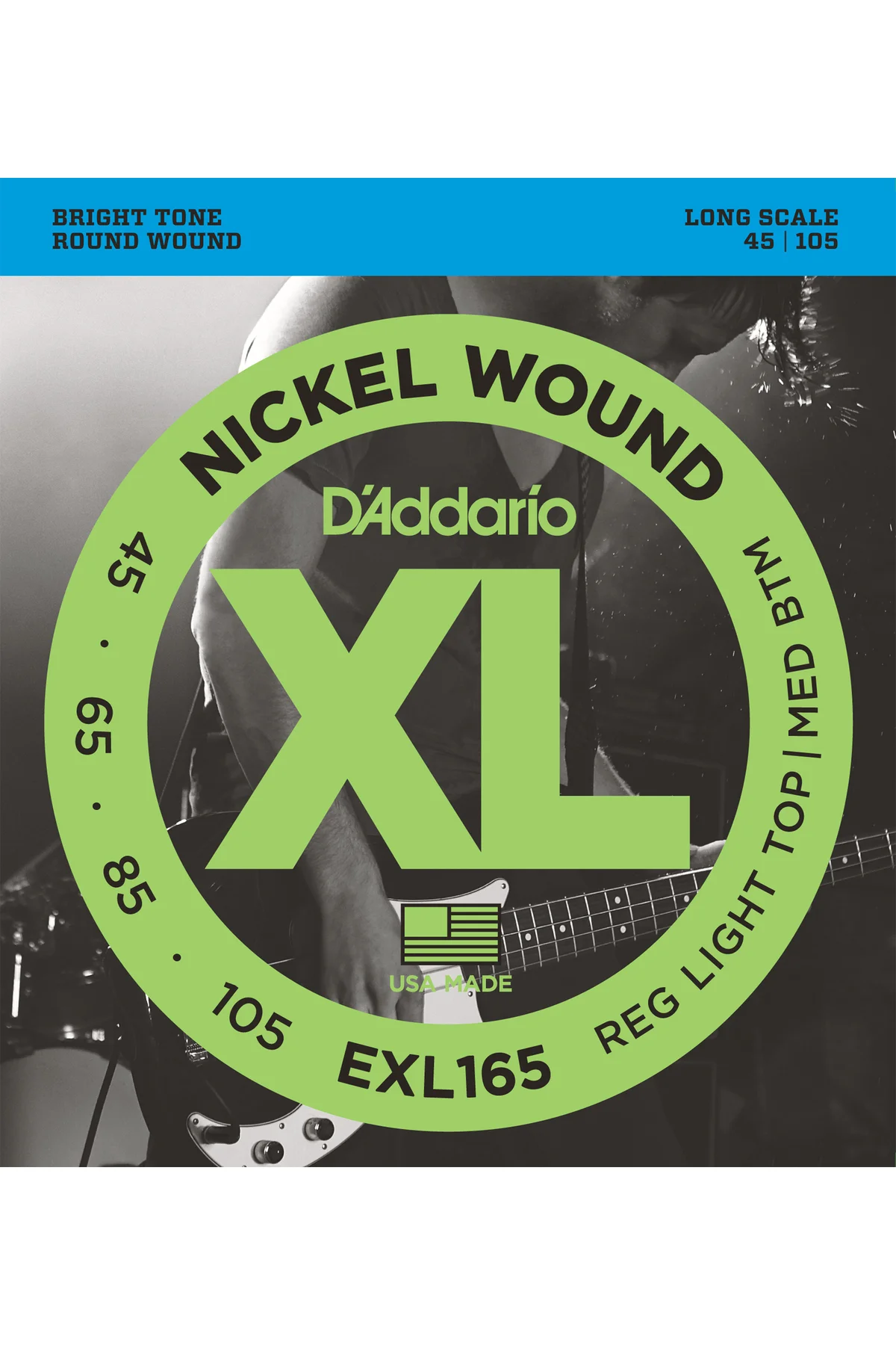 D'Addario EXL165SL Nickel Wound Bass, Custom Light, 45-105, Super