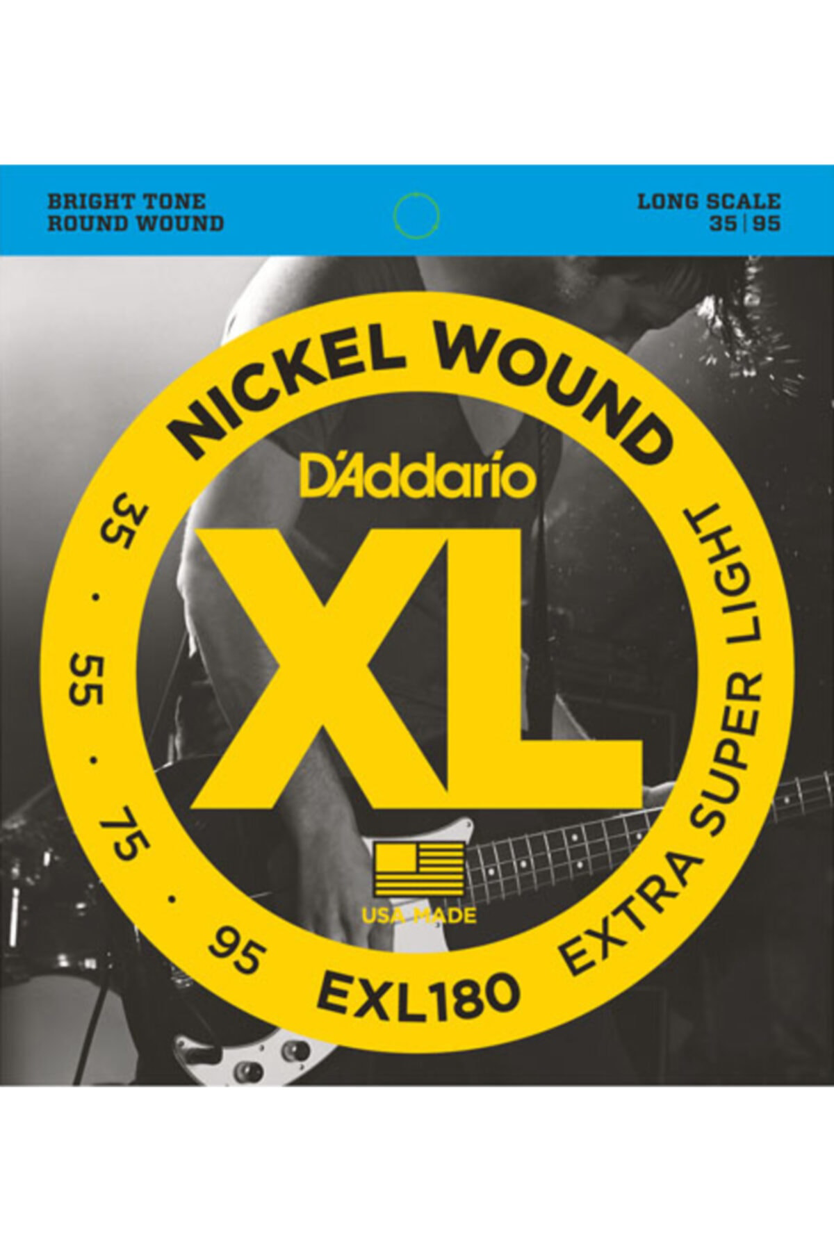D'addario Exl180 Nickel Wound Bass, Extra Super Light, Long Scale D'addario Exl180 Nickel Wound Bass, Extra Super Light, Long Scale