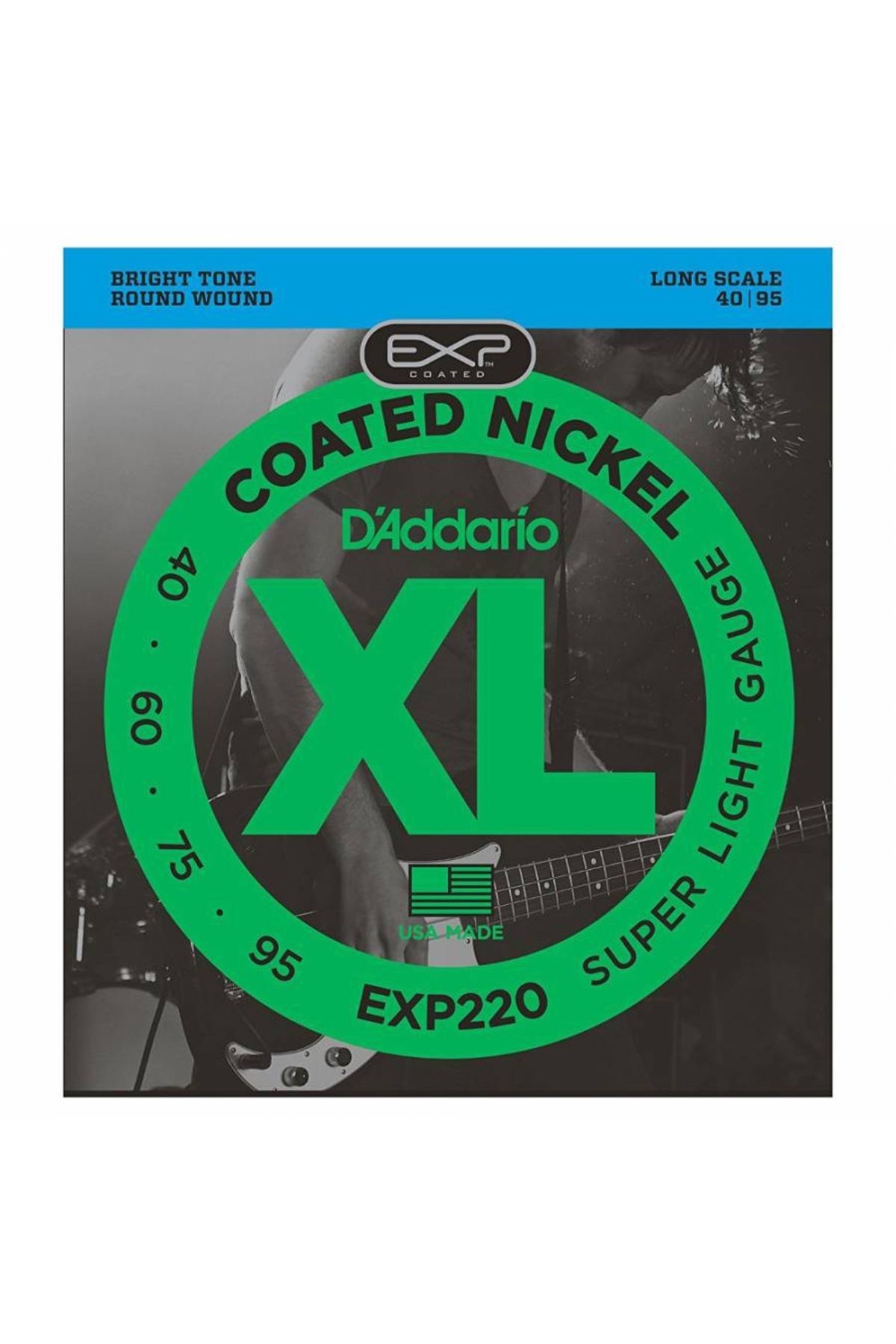DADDARIO EXP220 BAS GİTAR TEL SETİ, 40-95, COATED NICKEL, SUPER L