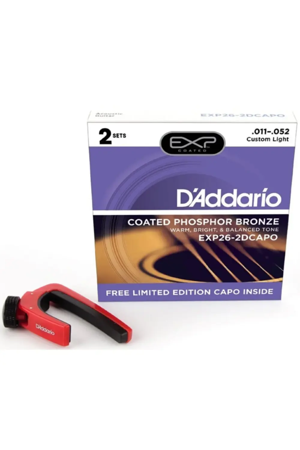 D'addario Exp26-2dcapo Takım Tel Akustik Gitar Teli 011-052 (2 Se