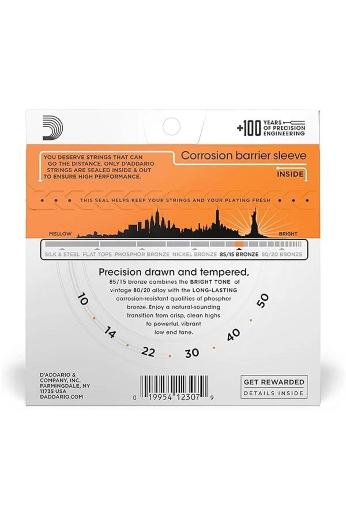 D'Addario EZ900 85/15 Bronze Akustik Gitar Teli (10-50)