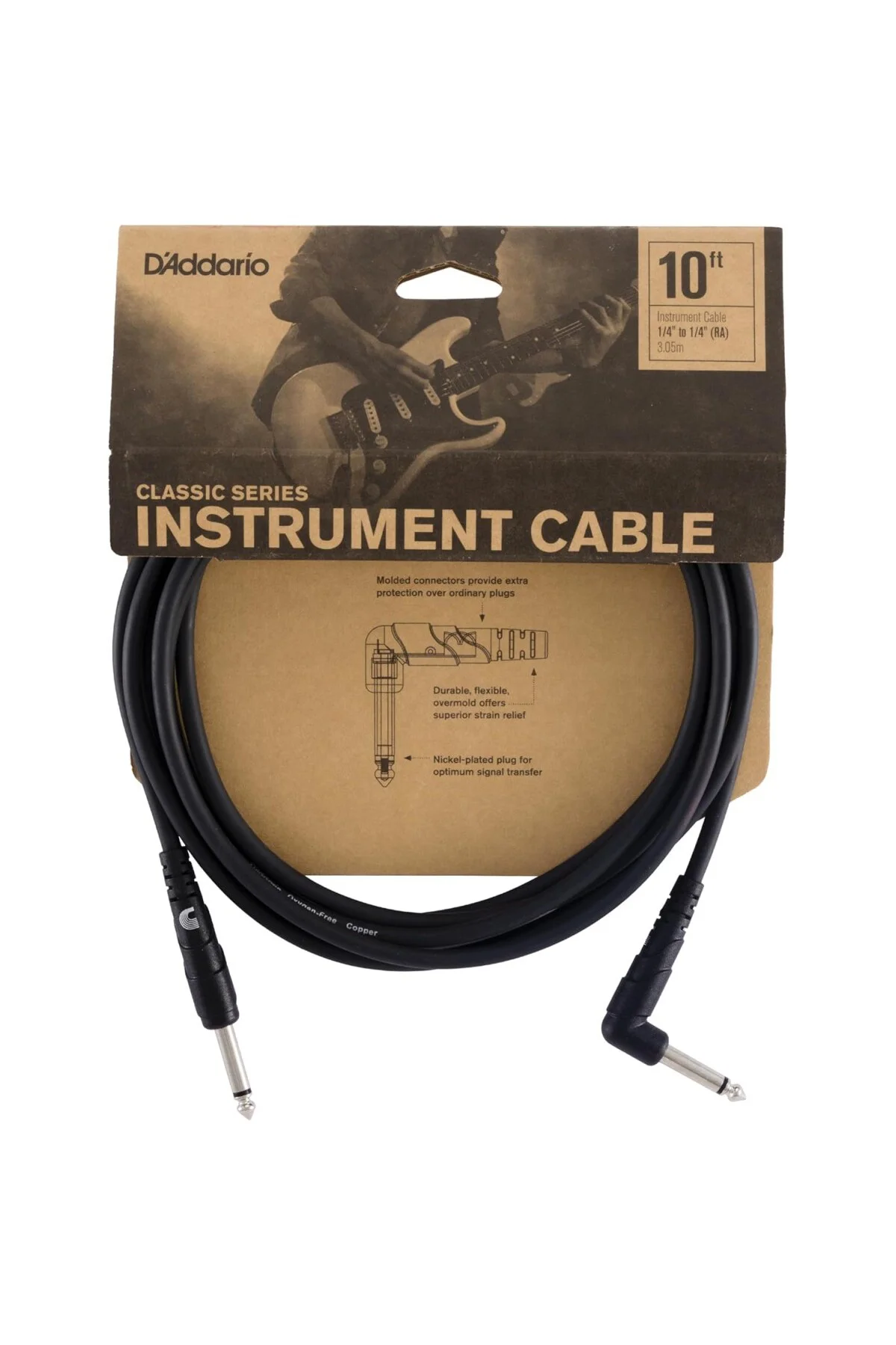 D'Addario Gitar Kablosu - Klasik Seri Enstrüman Kablosu - 1/4 İnç