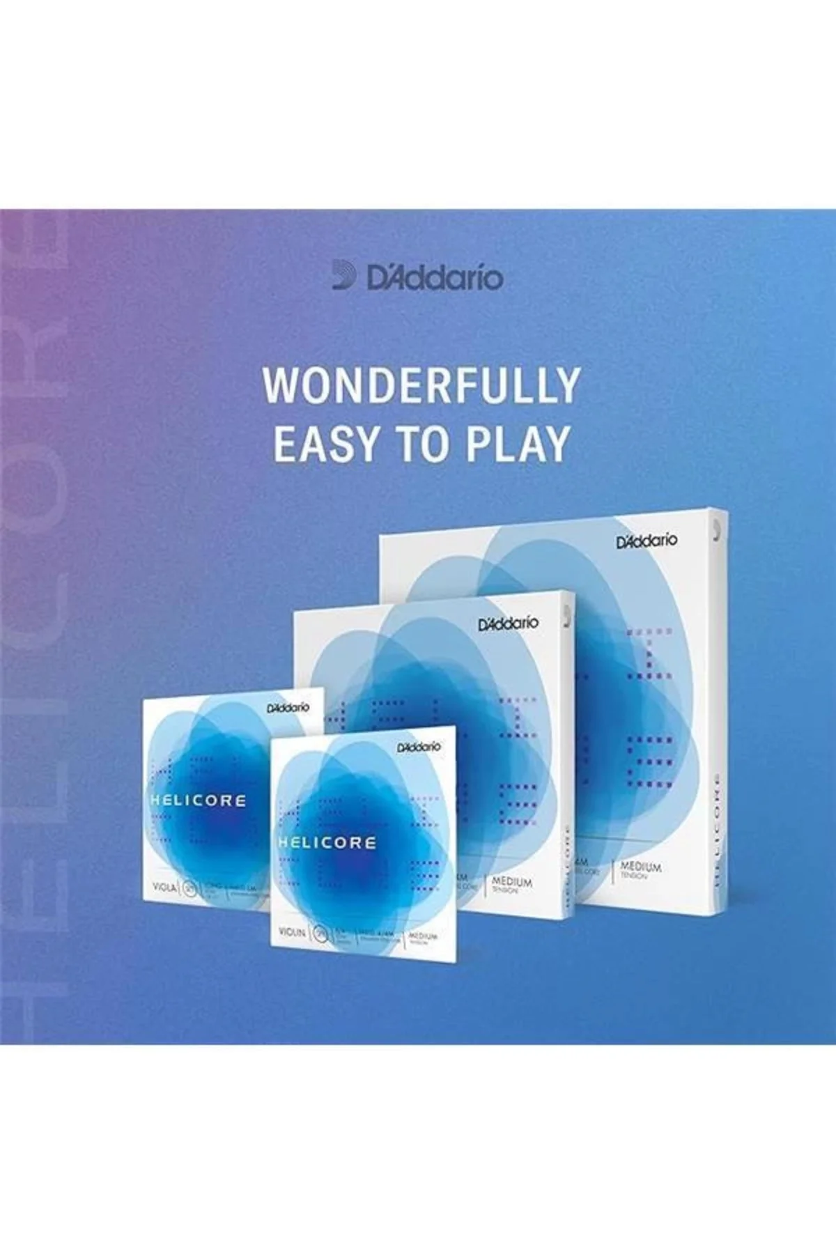 D'Addario H313-4/4H Helicore Keman Tek Tel 'D' Titanyum Örgülü 4/