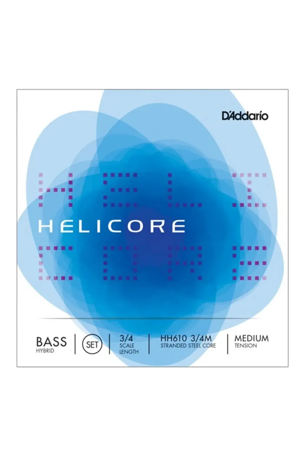 DADDARIO HH610 3/4M KONTRABAS TEL SETİ, HELICORE, HYBRID, 3/4 SCA