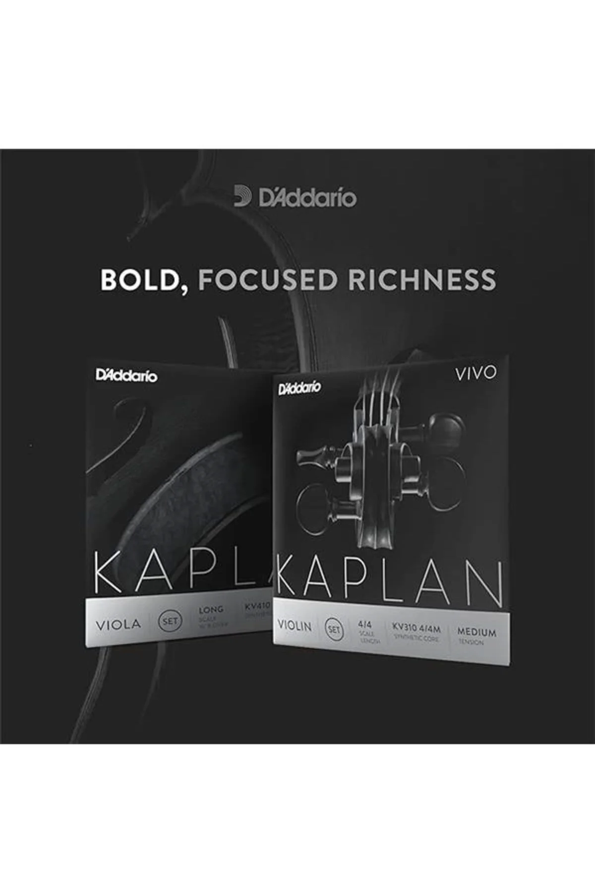 D'Addario KV310 4/4M Kaplan Vivo Keman Teli