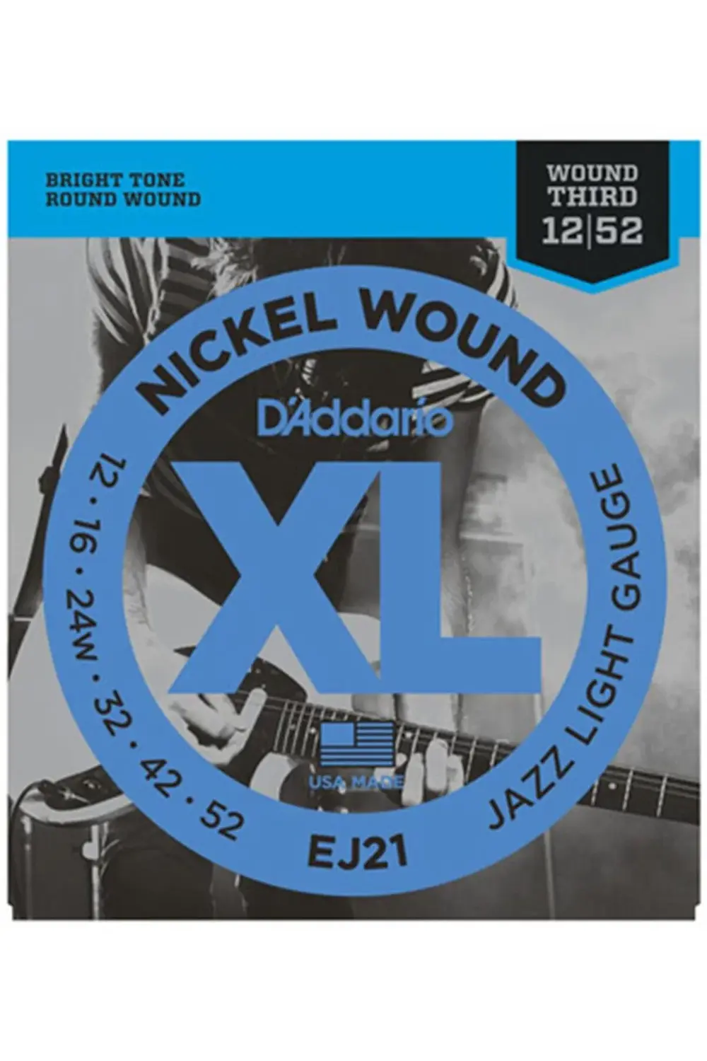 D'addario Nickel Wound Jazz Light Elektro Gitar Teli (12-52)