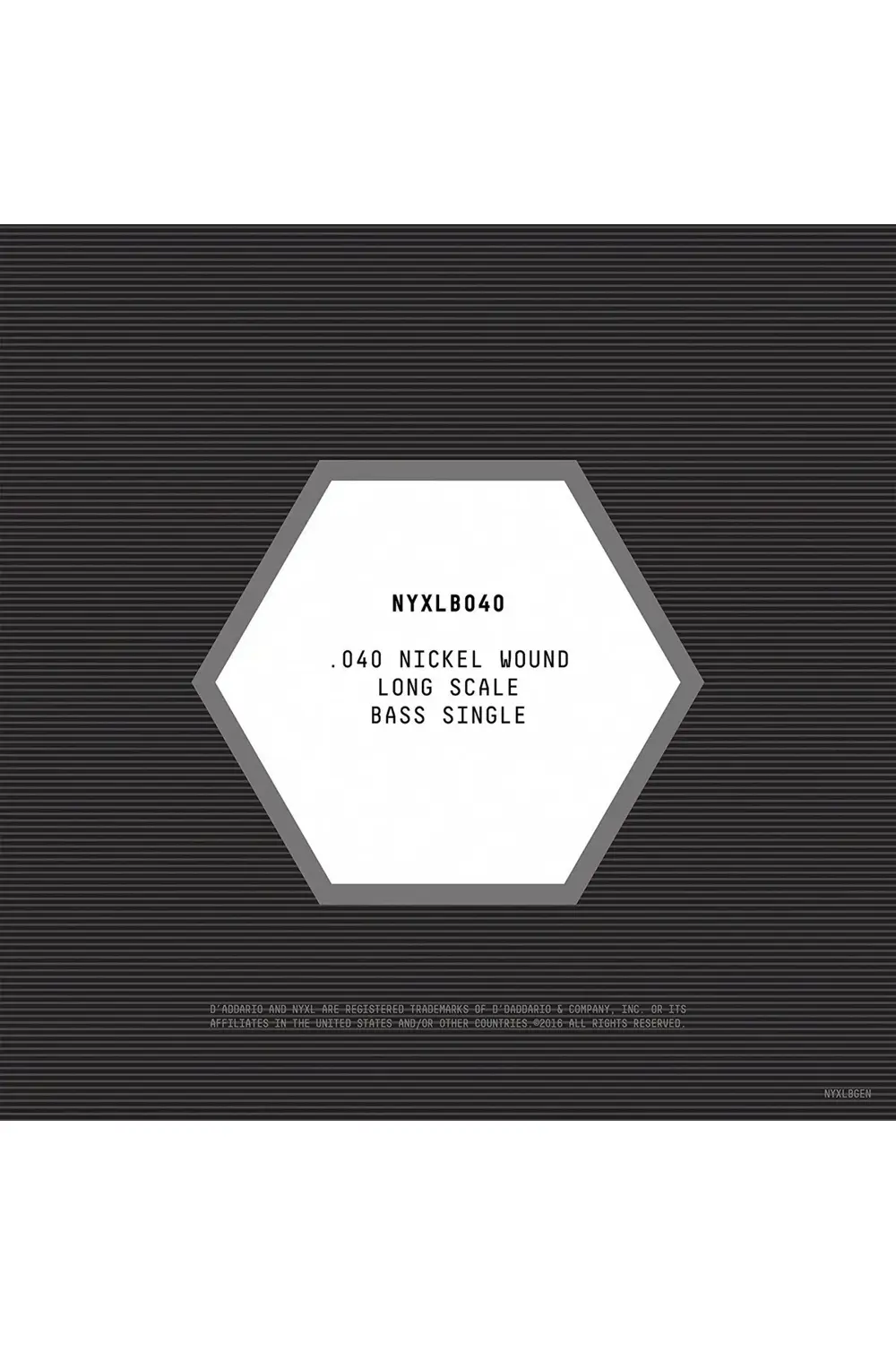 DADDARIO NYXLB040 BAS TEK TEL, NYXL SERİSİ, NİKEL SARIM, .040 GAU