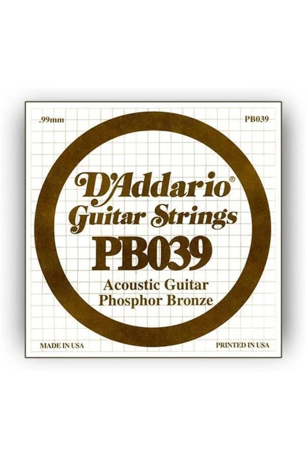 D'Addario Pb039 Akustik Tek Tel, Fosfor Bronz Tel, (La)