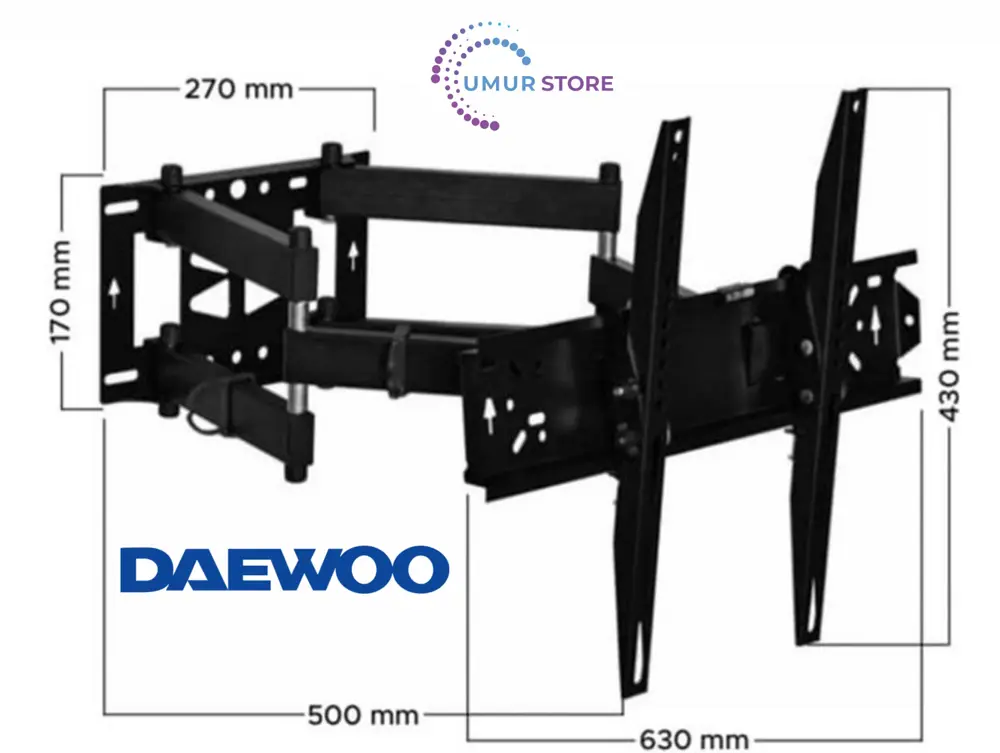 Daewoo 65” inç Uyumlu Hareketli Katlanabilir Televizyon Duvar Ask Daewoo 65” inç Uyumlu Hareketli Katlanabilir Televizyon Duvar Ask