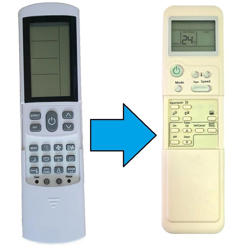 Daewoo İnverter Klima İle Uyumlu Kumanda-Resimde Sağdaki Gönderil