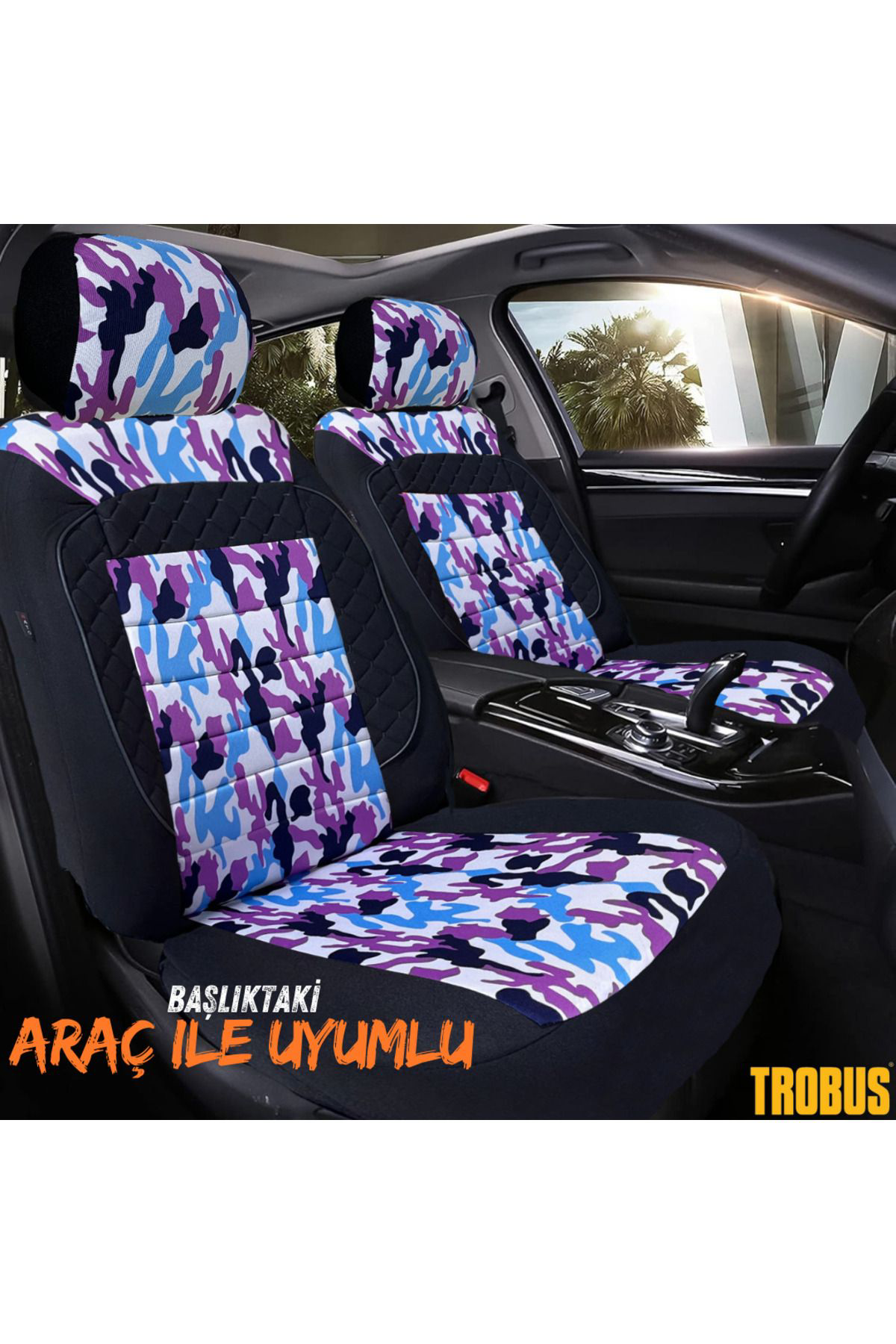 Daewoo Nubira (1997–2004) Uyumlu Outdor Temalı Koltuk Kılıfı Mavi