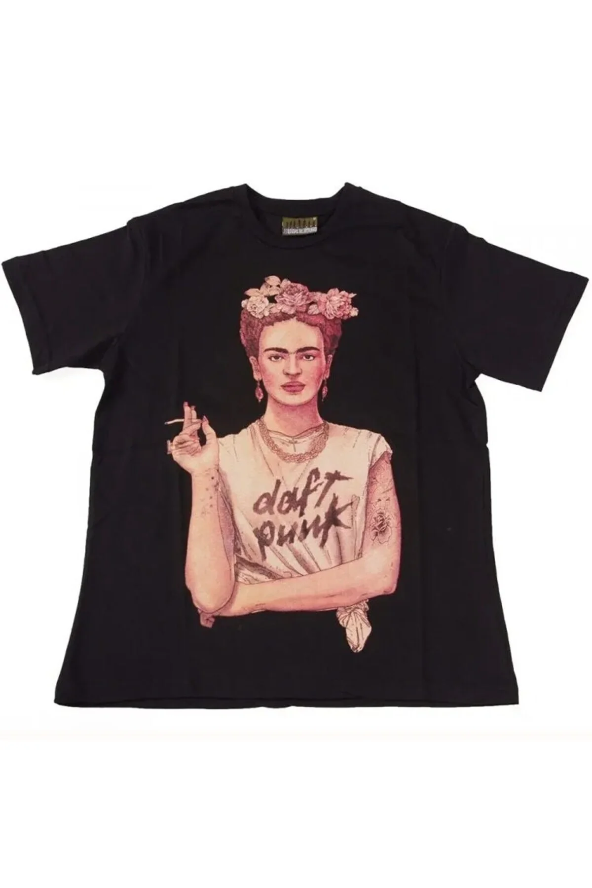 Daft Punk Frida Kahlo Tişört Siyah