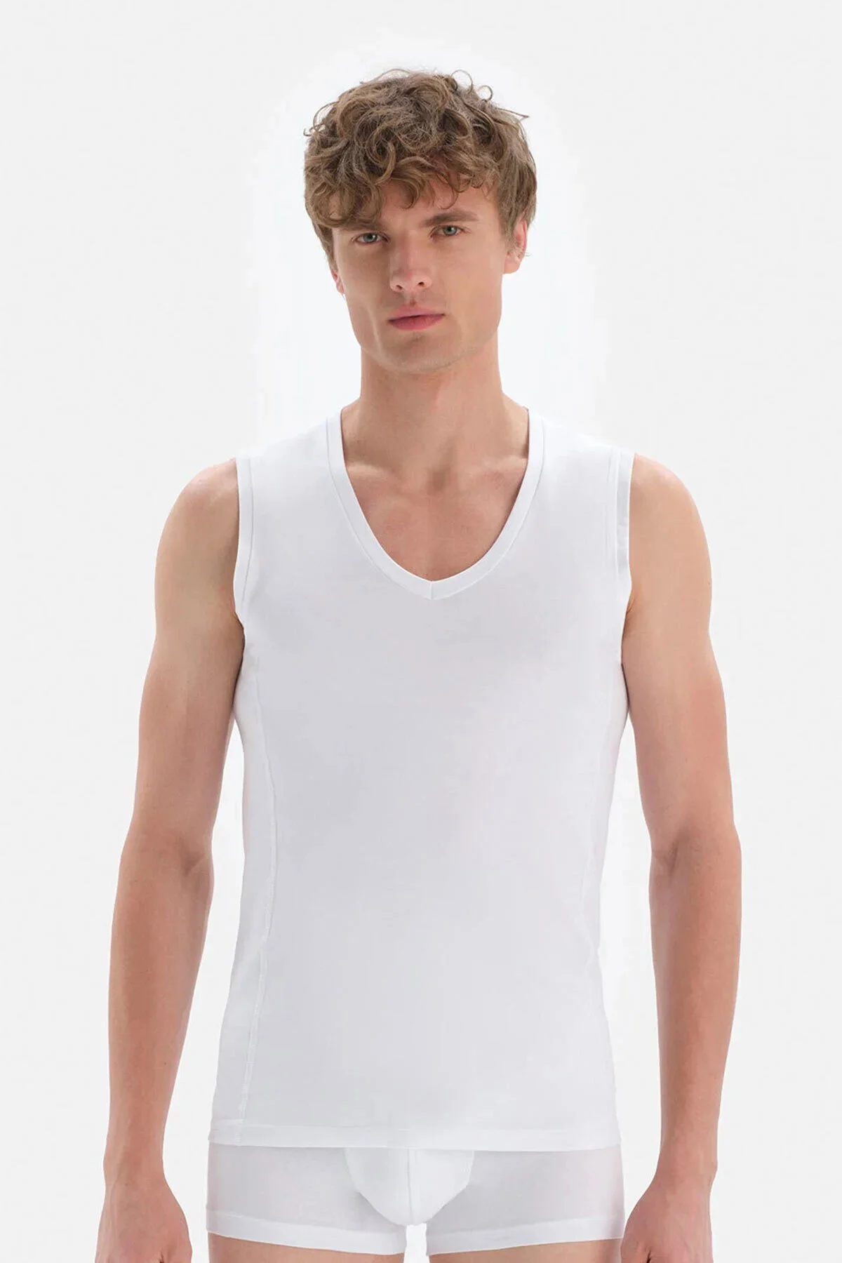 DAGİ COMPACT KOLSUZ V YAKA T-SHIRT 2'Lİ PAKET