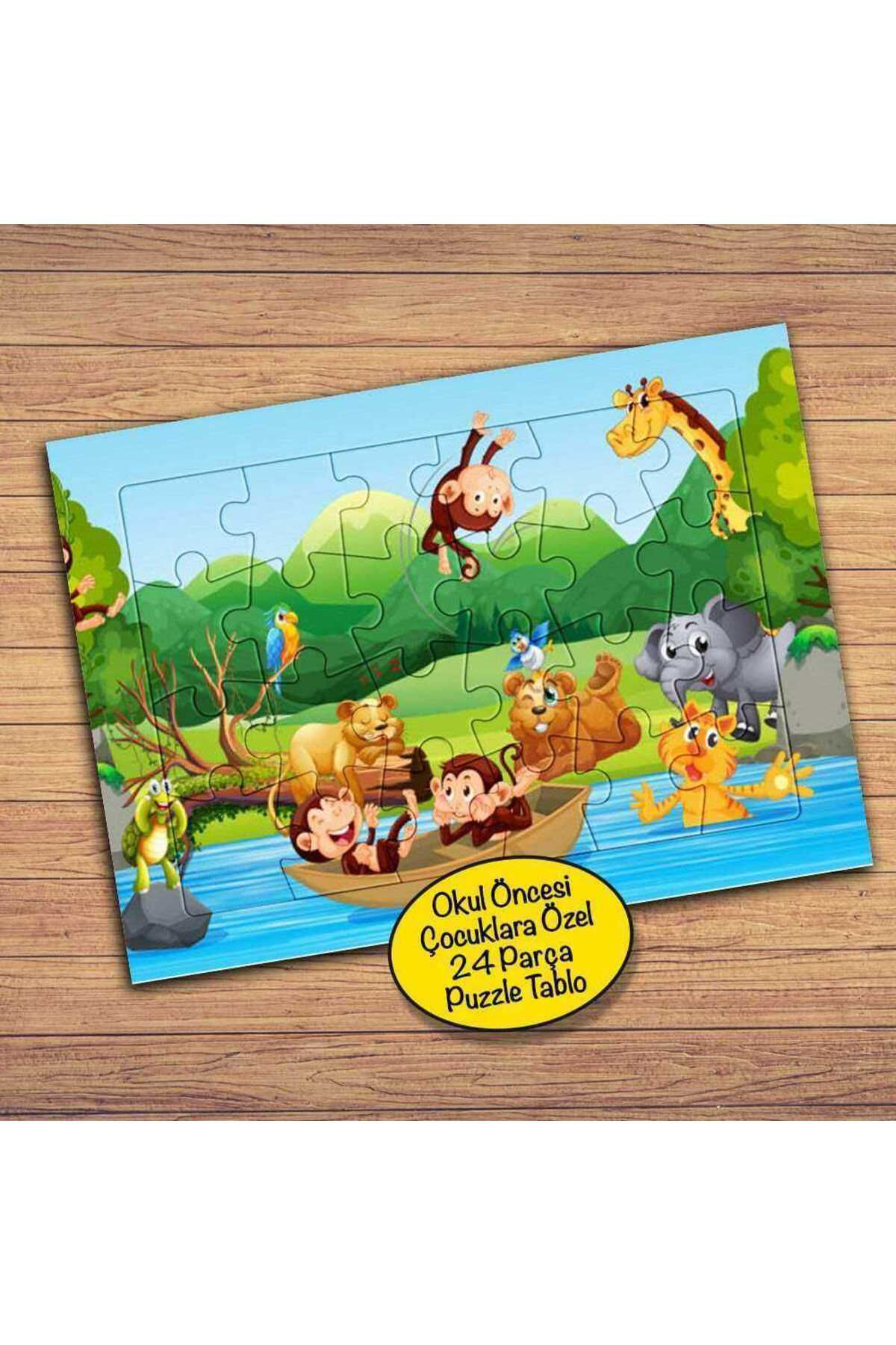 Asilmeydan Dağlar, Deniz Ve Hayvanlar Çocuklara Özel Puzzle Yapboz Tablo-239