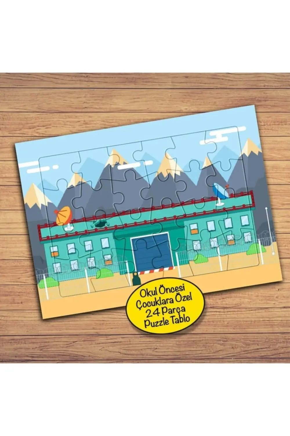 Dağlar Ve Şirin Lüks Ev Çocuklara Özel Puzzle Yapboz Tablo-206pz