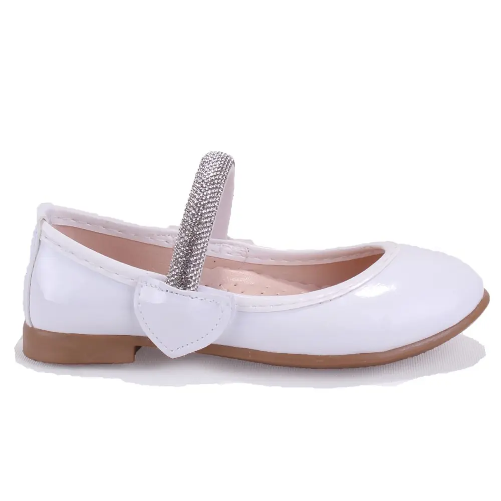 Dagoster DJA76-HY10005 Beyaz Rugan Ortopedik  Kız Çocuk Babet Aya