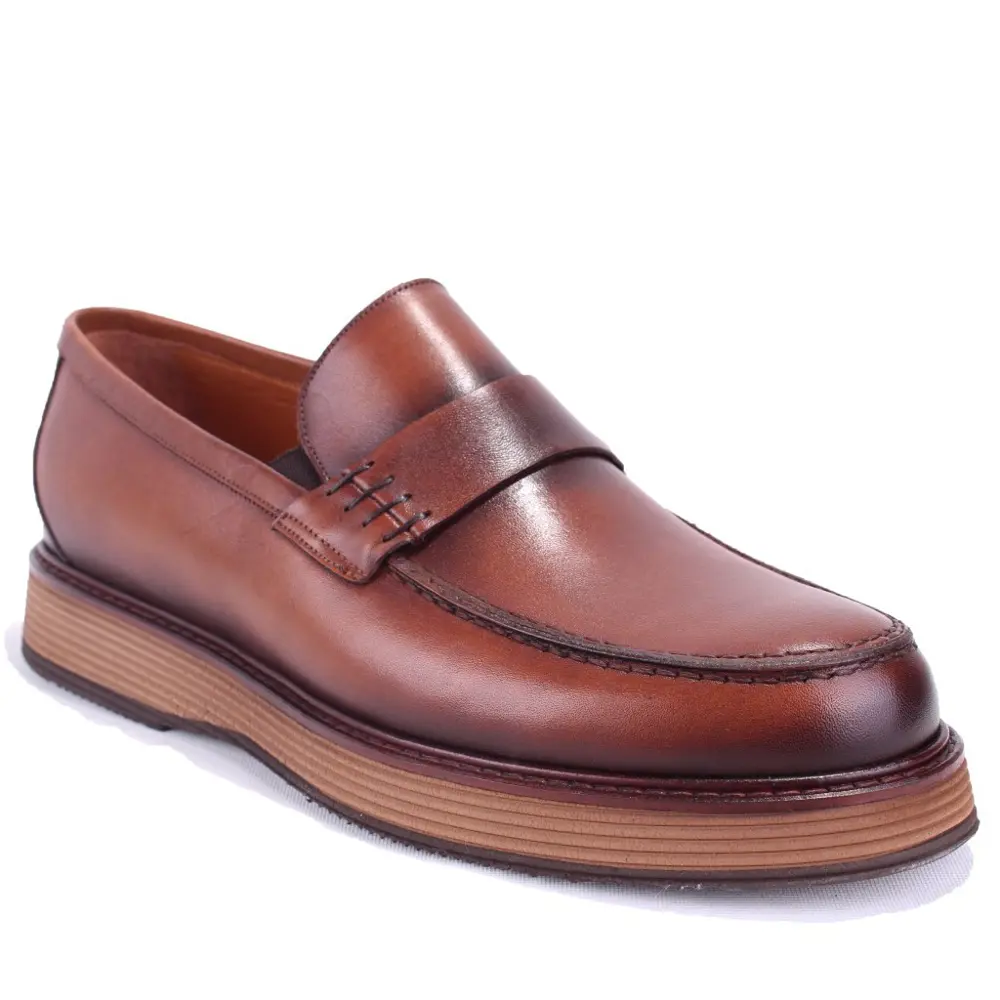 Dagoster DMA78-20823 Taba Ortopedik Klasik Spor Erkek Deri Ayakka