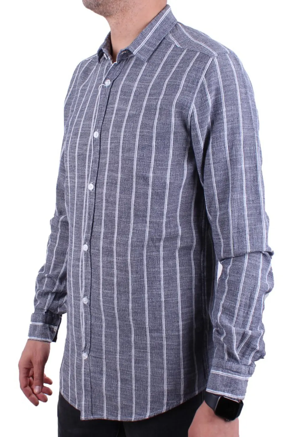 Dagoster DMG23-114098 Lacivert Beyaz Günlük Hasır Keten Normal Ka