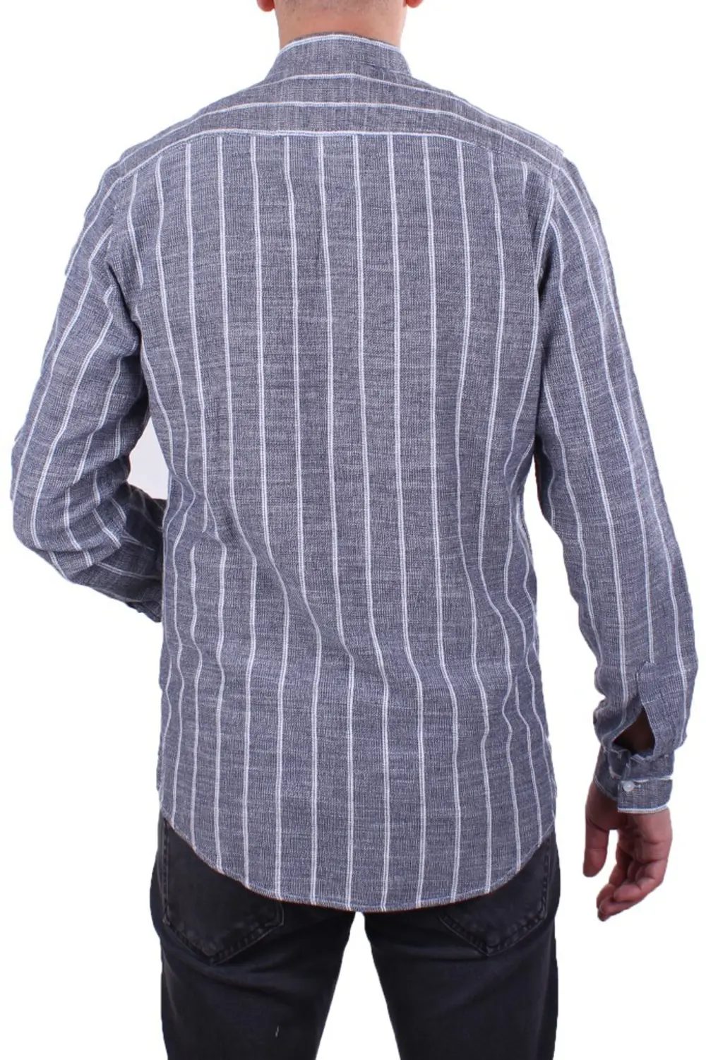 Dagoster DMG23-114098 Lacivert Beyaz Günlük Hasır Keten Normal Ka