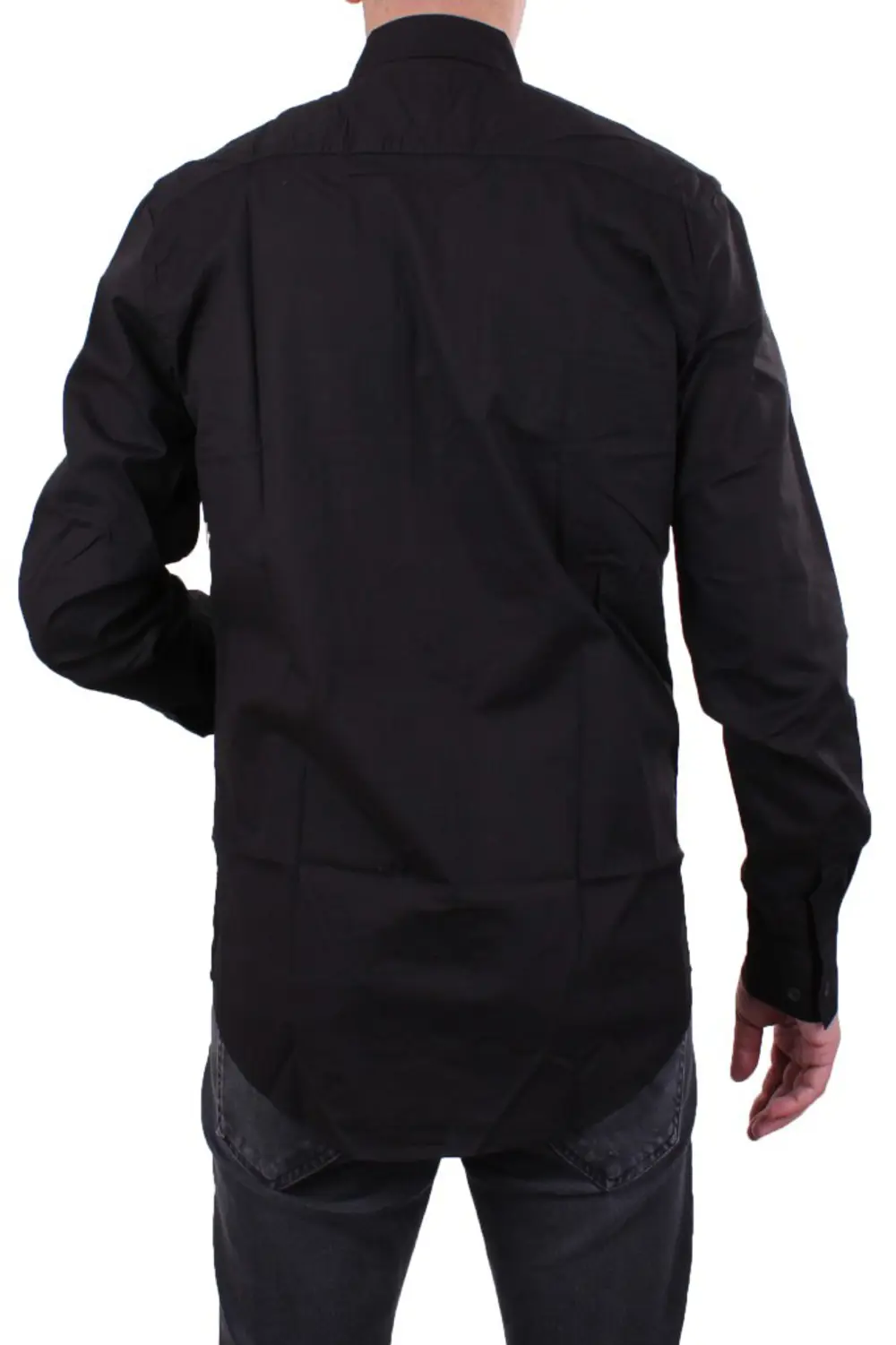 Dagoster DMG23-118783 Siyah Poplin Günlük Normal Kalıp Uzun Kol E