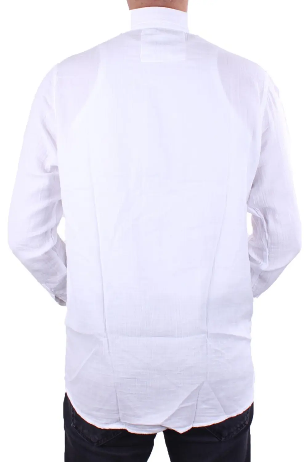 Dagoster DMG23-121362 Beyaz Günlük Müslin Normal Kalıp Uzun Kol E