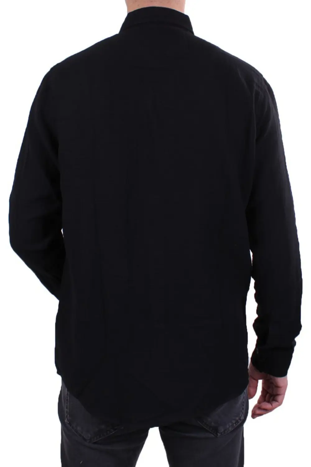 Dagoster DMG23-121362 Siyah Günlük Müslin Normal Kalıp Uzun Kol E