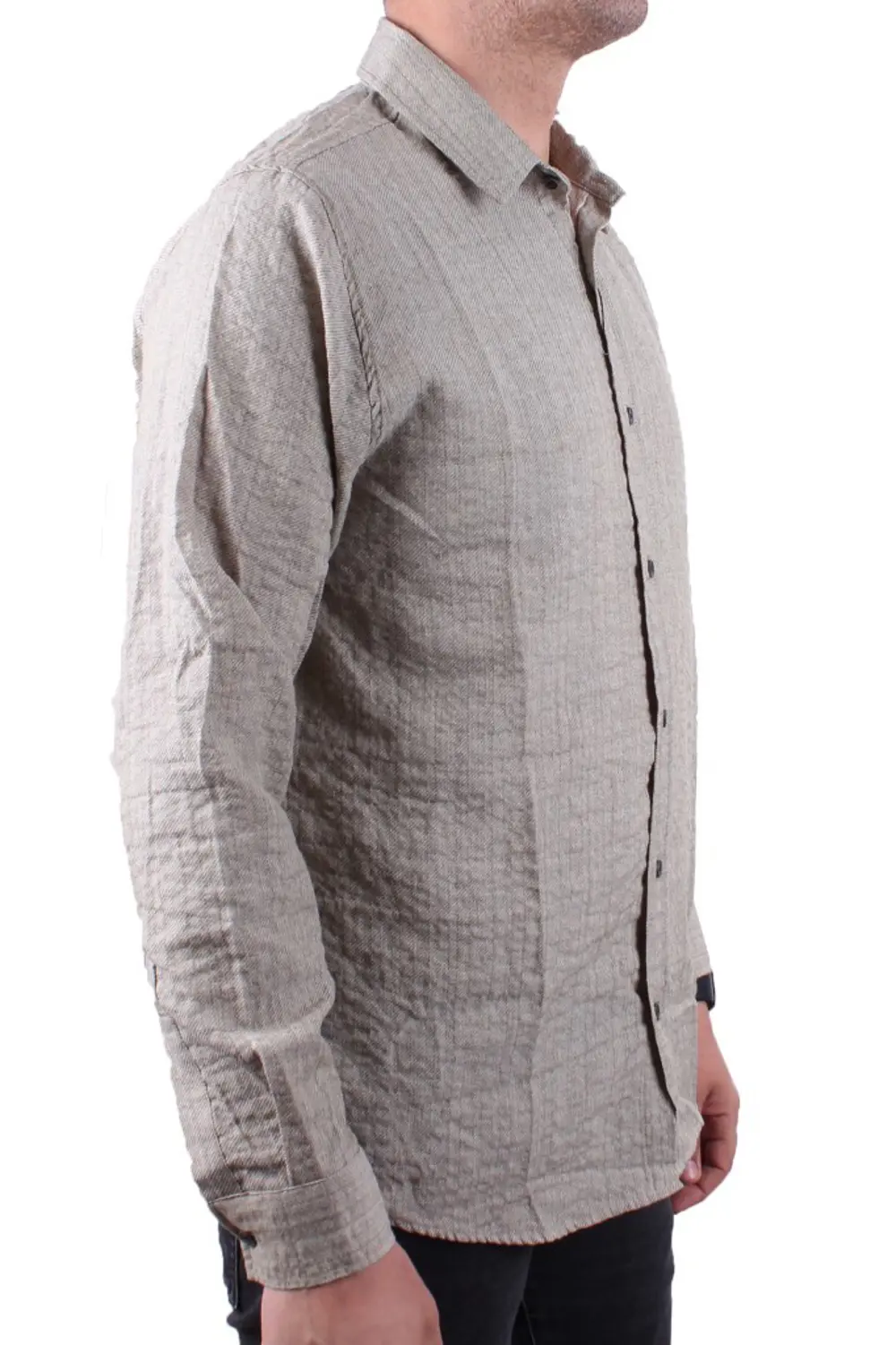 Dagoster DMG23-129627 Haki  Günlük Normal Kalıp Uzun Kol Erkek Gö