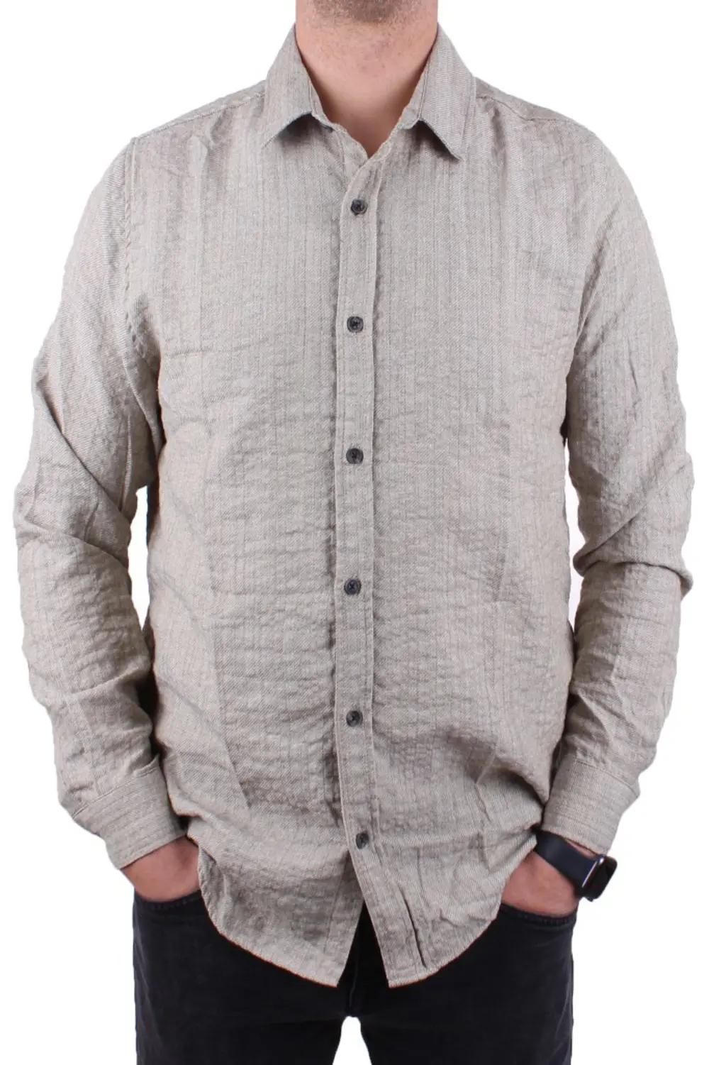 Dagoster DMG23-129627 Haki  Günlük Normal Kalıp Uzun Kol Erkek Gö