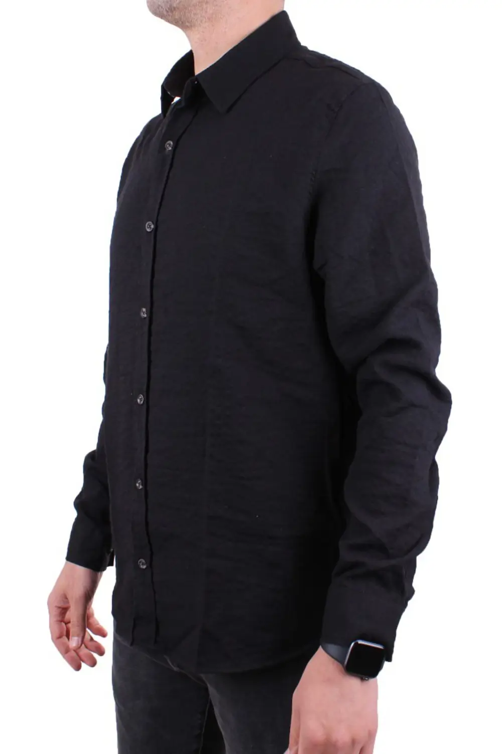 Dagoster DMG23-129627 Siyah  Günlük Normal Kalıp Uzun Kol Erkek G