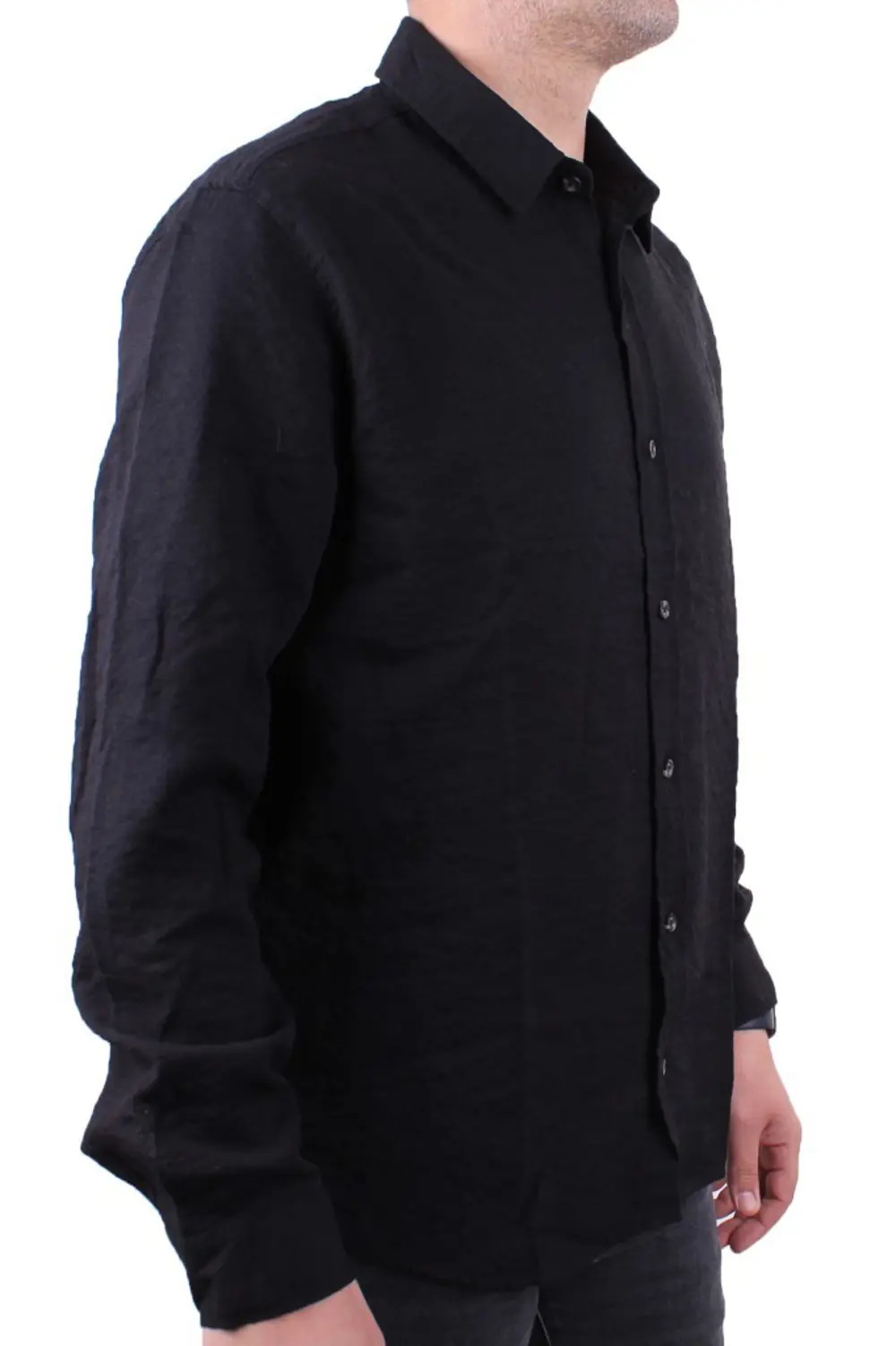 Dagoster DMG23-129627 Siyah  Günlük Normal Kalıp Uzun Kol Erkek G