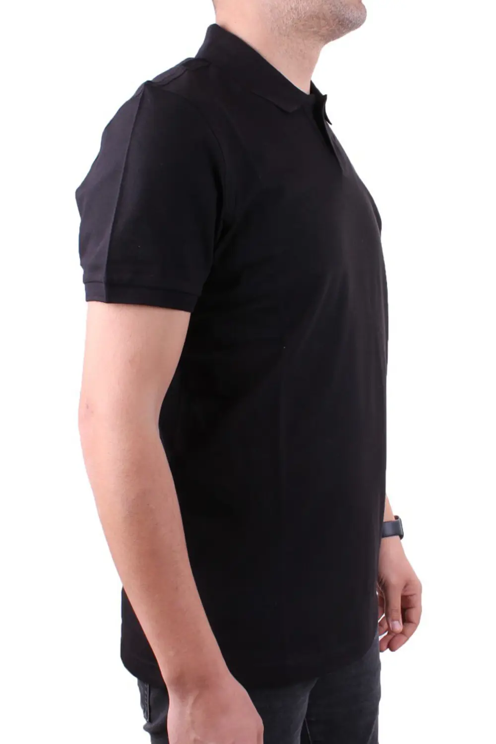 Dagoster DMG23-231319 Siyah Günlük Yarım Patlı Pike Polo Yaka Erk