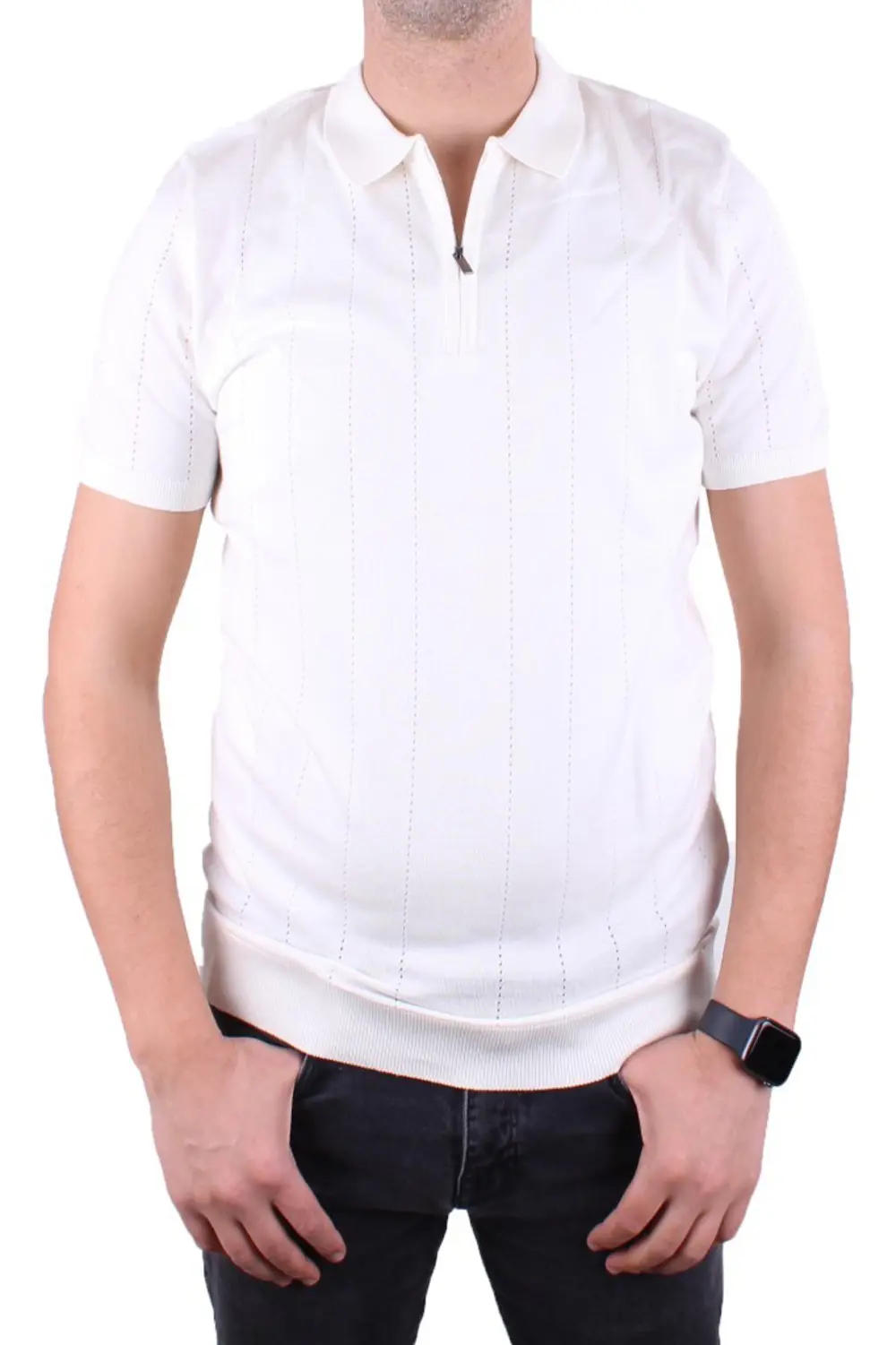 Dagoster DMG23-511228 Ekru Günlük Fermuarlı Polo Yaka Erkek Tişör Dagoster DMG23-511228 Ekru Günlük Fermuarlı Polo Yaka Erkek Tişör