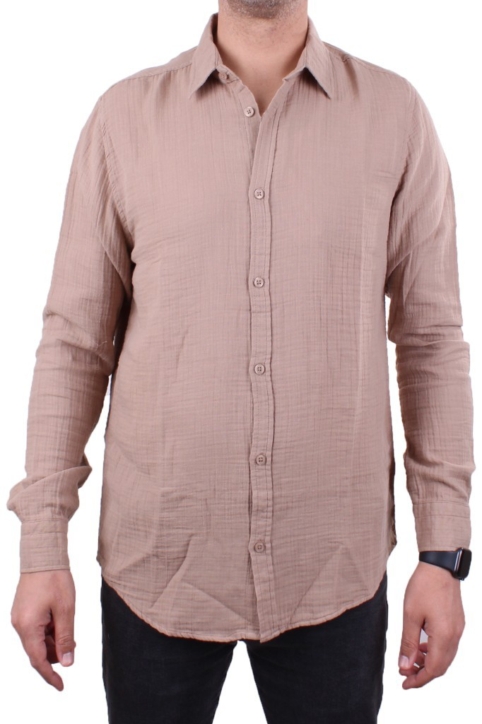 Dagoster  Dmg23-121362 Toprak Günlük Müslin Normal Kalip Uzun Kol 