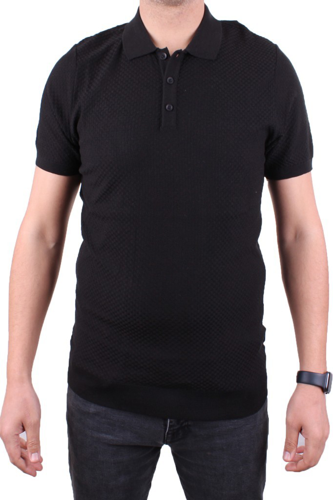 Dagoster  Dmg23-511231 Siyah Günlük Polo Yaka Erkek Tişört