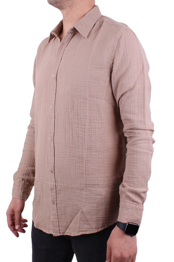 Dagoster  Dmg23-121362 Toprak Günlük Müslin Normal Kalip Uzun Kol 