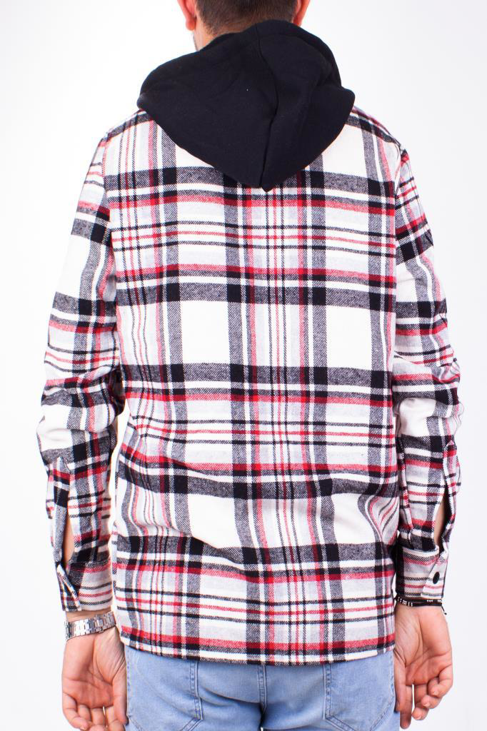 Dagoster  Dmg23-193714 Ekru Kırmızı Günlük Kapüşonlu Oversize Odun