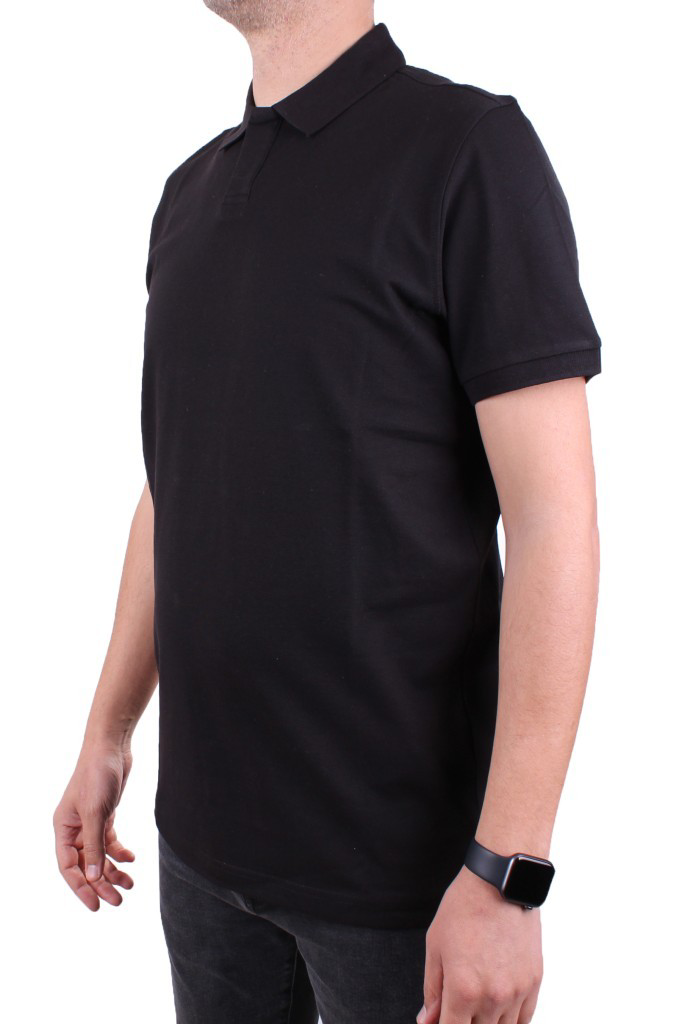 Dagoster  Dmg23-231319 Siyah Günlük Yarım Patlı Pike Polo Yaka Erk