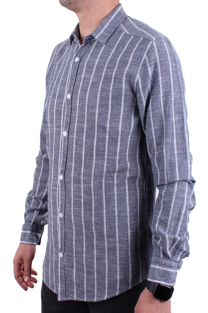 Dagoster  Dmg23-114098 Lacivert Beyaz Günlük Hasır Keten Normal Ka