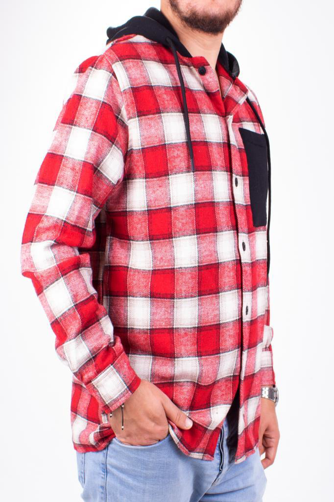 Dagoster Dmg23-193714 Kırmızı Günlük Kapüşonlu Oversize Oduncu E Dagoster Dmg23-193714 Kırmızı Günlük Kapüşonlu Oversize Oduncu E