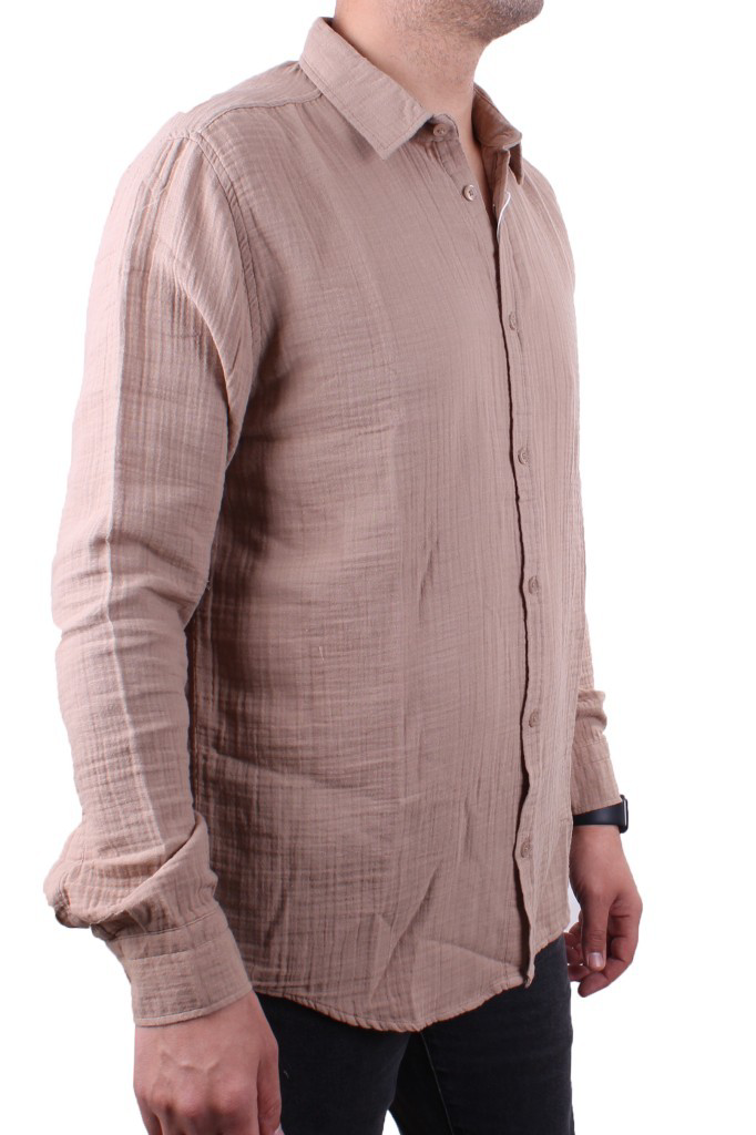 Dagoster  Dmg23-121362 Toprak Günlük Müslin Normal Kalip Uzun Kol 