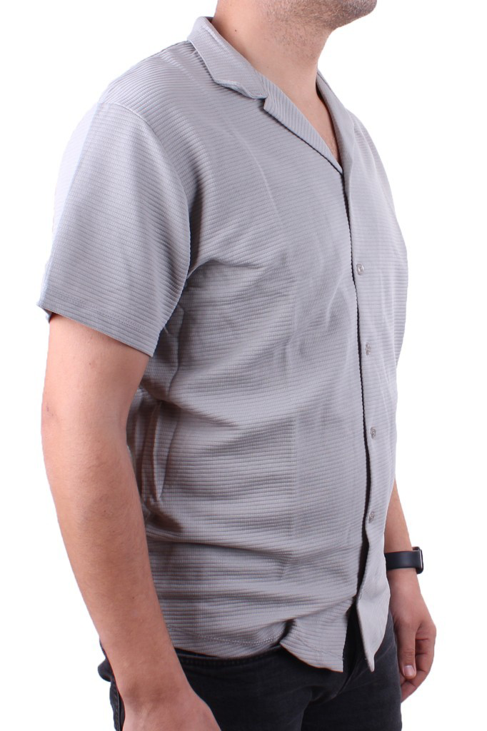 Dagoster  Dmg23-199598 Gri Ottoman Örme Apaj Yaka Oversize Kalip K