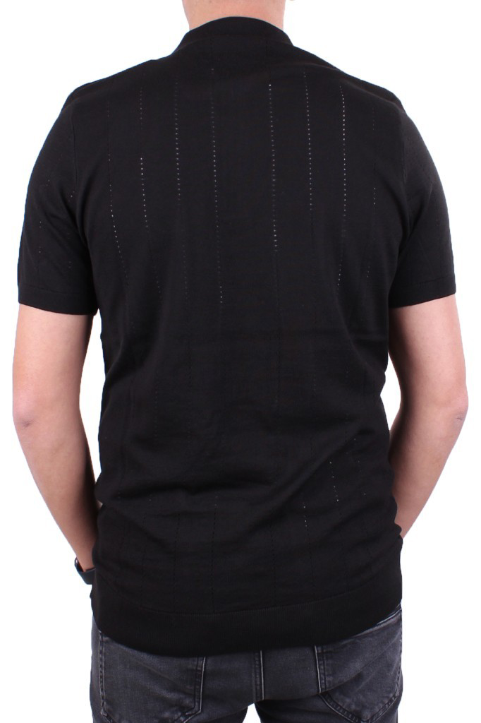 Dagoster  Dmg23-511228 Siyah Günlük Fermuarlı Polo Yaka Erkek Tişö