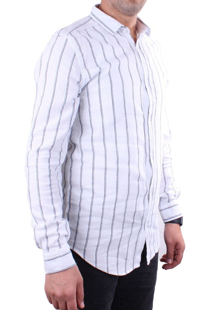 Dagoster  Dmg23-114098 Beyaz Lacivert Günlük Hasır Keten Normal Ka